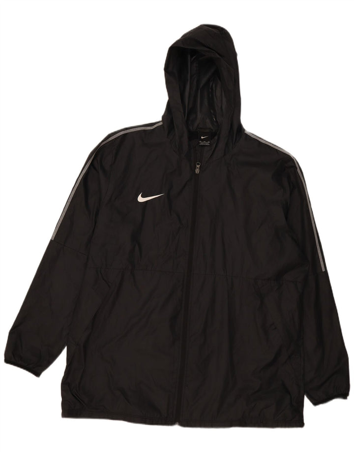 Nike Mens Hooded Rain Jacket UK 44 2XL Black Polyester