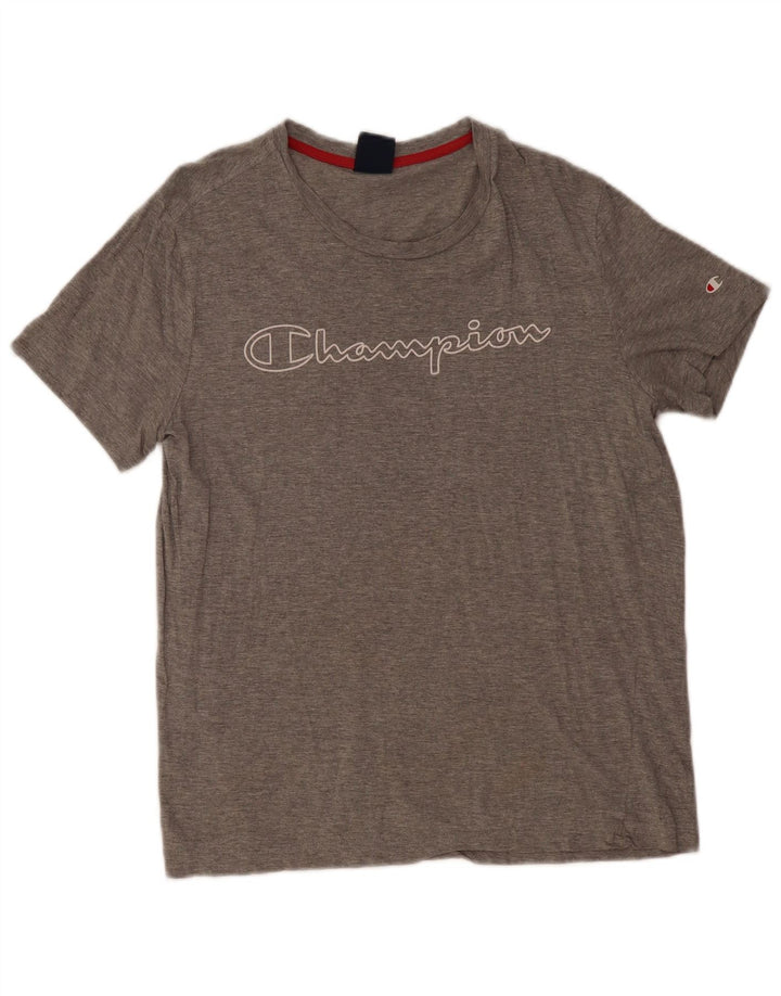 Champion Mens Graphic T-Shirt Top Medium Grey