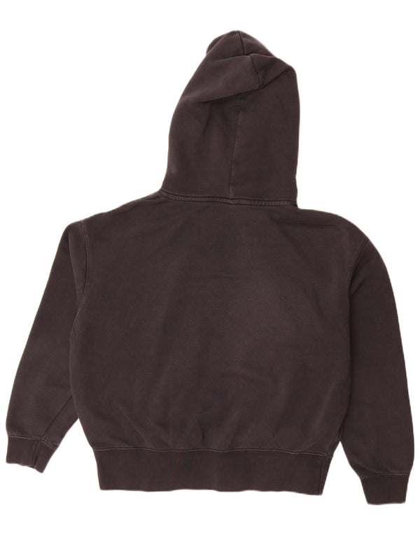 Felpa con cappuccio oversize corta da donna Nike UK 6 XS cotone nero
