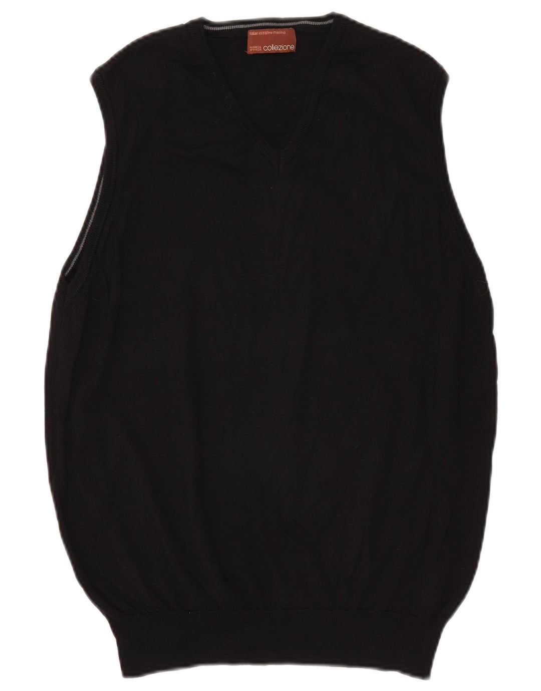 Marks & Spencer Débardeur Homme Laine Mérinos Noir Moyen