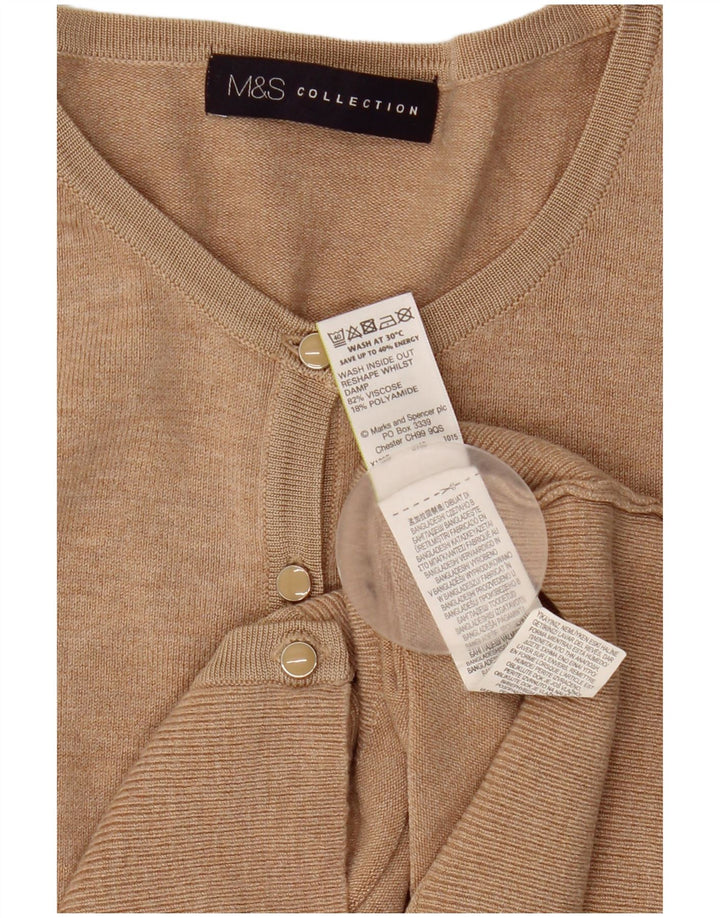 Marks & Spencer Dame Cardigan Sweater UK 12 Medium Beige Viscose