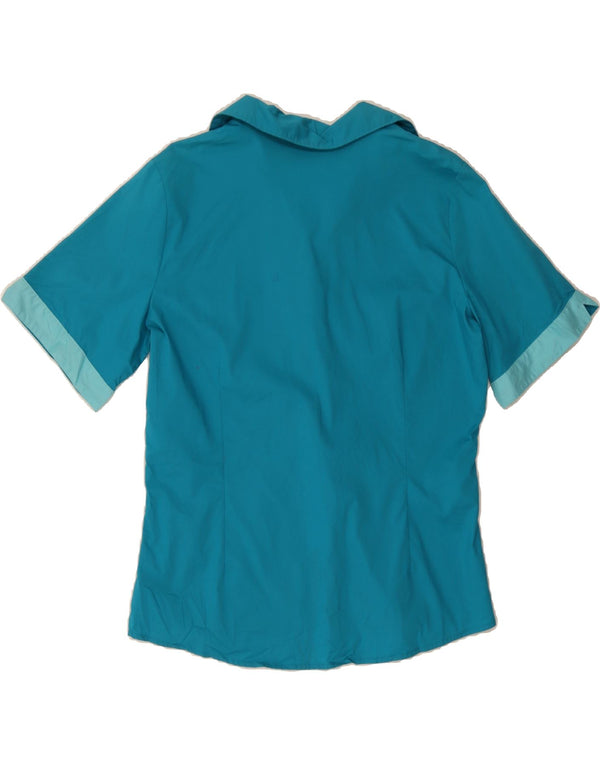 LEE Womens Riders Short Sleeve Shirt UK 16 Large Blue Cotton