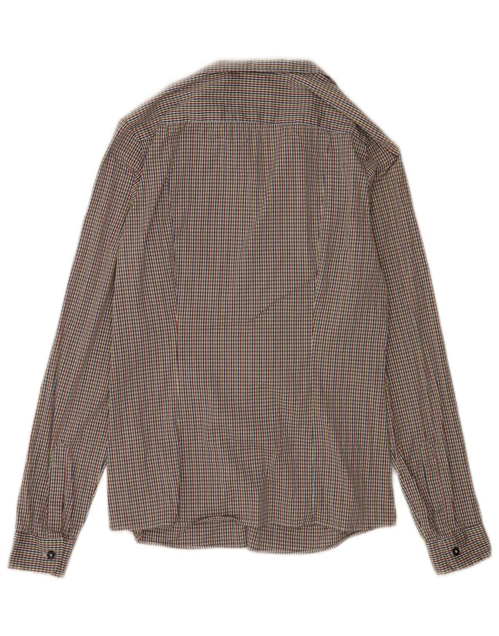 Trussardi Jeans Womens Ruffle Front Blouse Top UK 6 XS Multicoloured