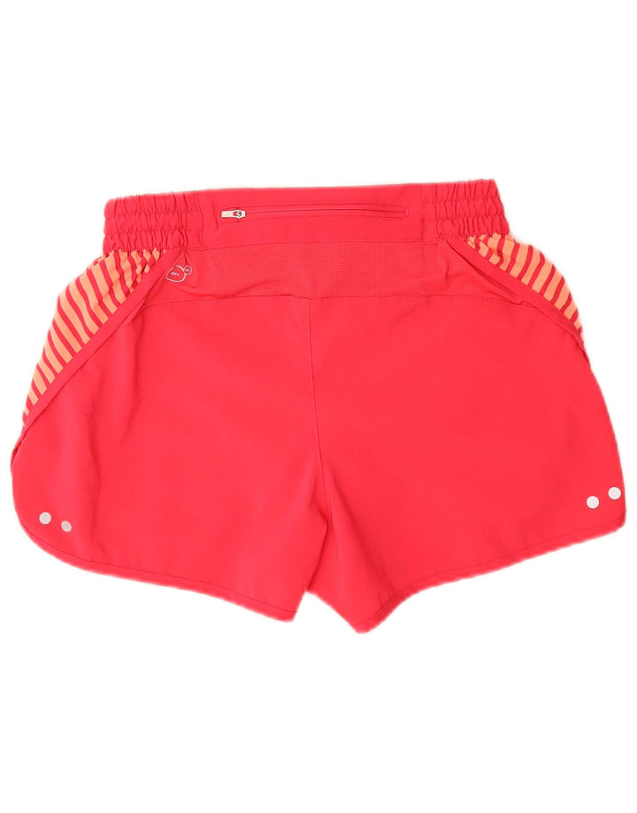 Puma Womens Sport Shorts UK 12 Medium Pink Striped Polyester