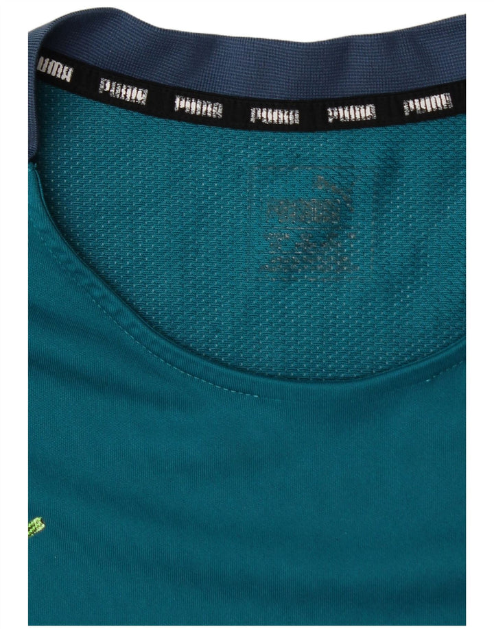 T-shirt da uomo PUMA Top in poliestere color block blu medio