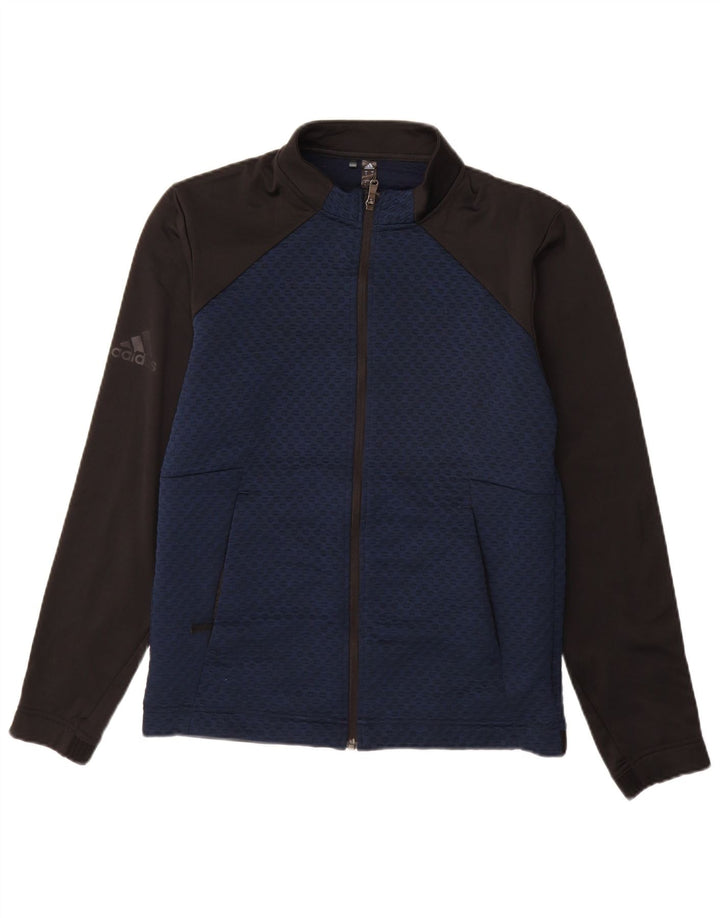 ADIDAS Mens Graphic Tracksuit Top Jacket Small Navy Blue Colourblock