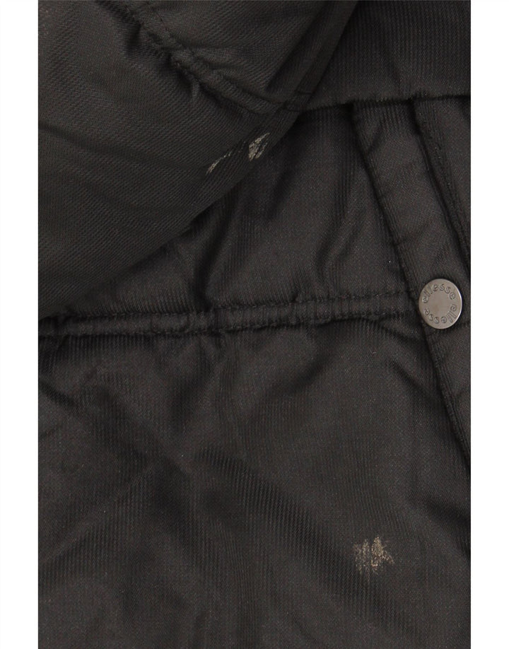 Ellesse Mens Hooded Padded Jacket UK 38 Medium Black Polyester