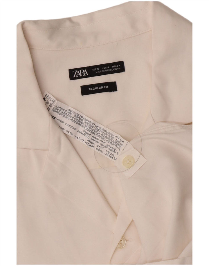 Zara Mens Short Sleeve Shirt Small White Viscose