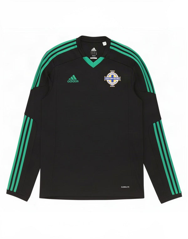 Męska koszulka do irlandzkiej piłki nożnej Adidas z długim rękawem, średni czarny poliester