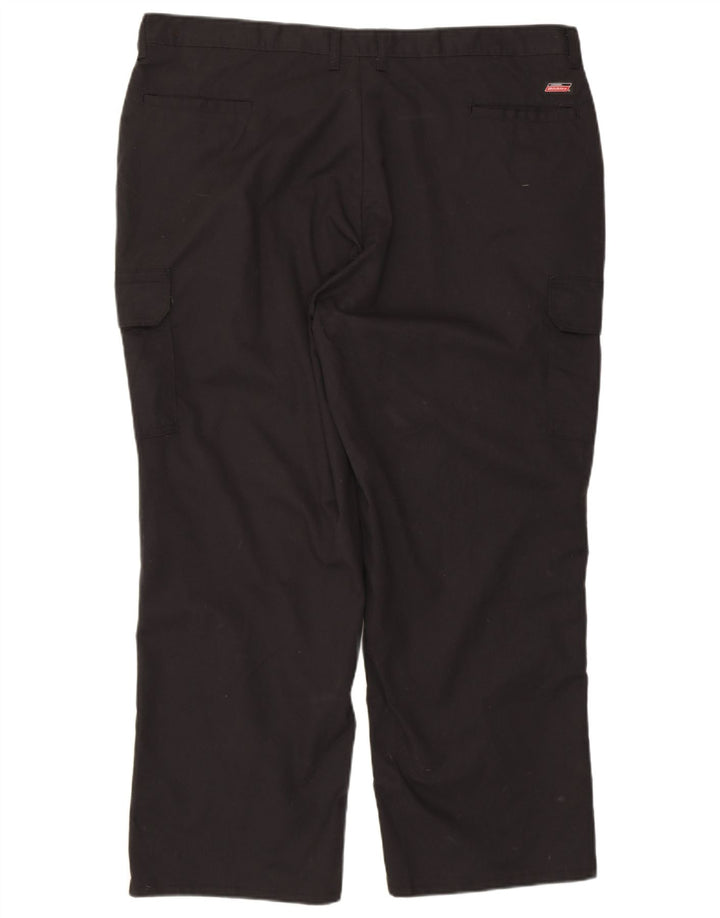 DICKIES Mens Straight Cargo Trousers W42 L30 Black Polyester