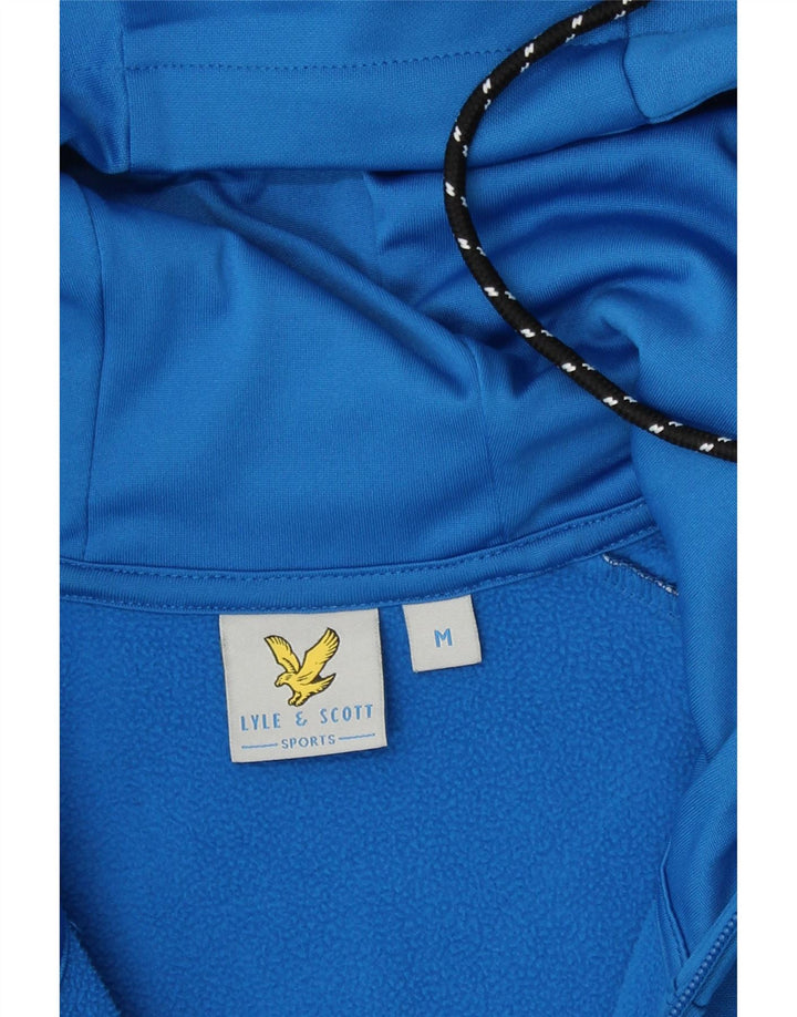 Lyle & Scott Pull à capuche zippé pour homme en polyester color block bleu moyen