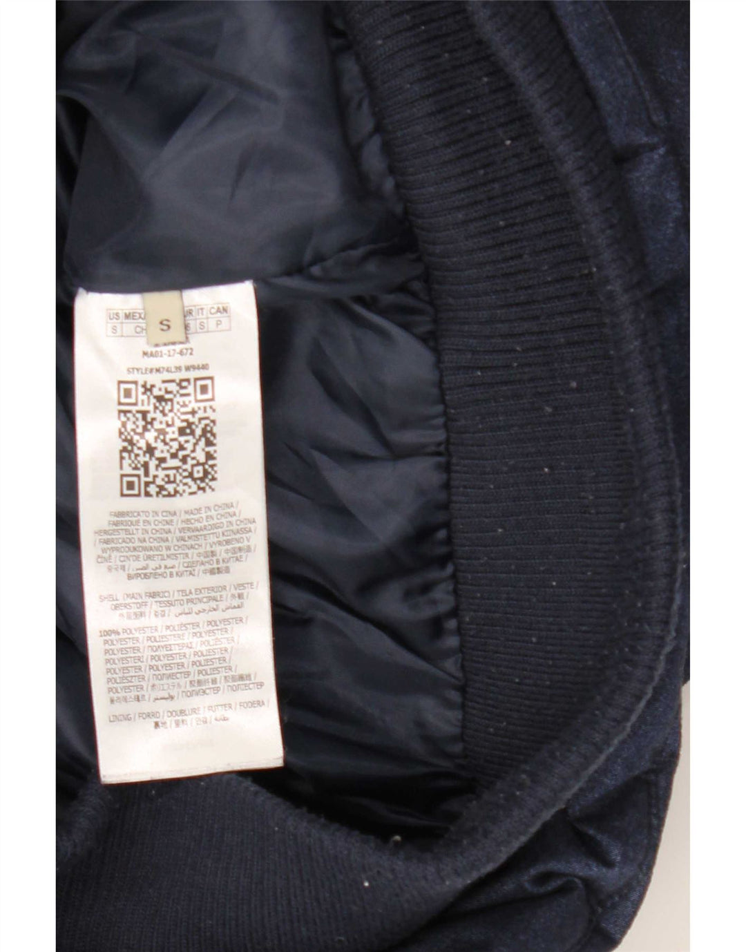 Guess Mens Hooded Padded Jacket UK 36 Small Navy Blue Polyester