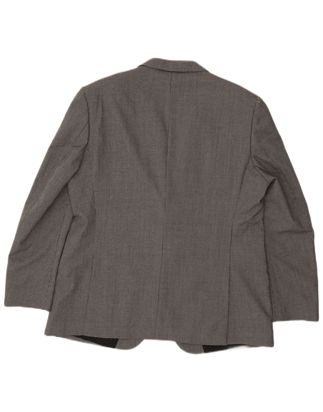 Marks & Spencer Mens 2 Button Blazer Jacket UK 46 3XL Grey Houndstooth Wool