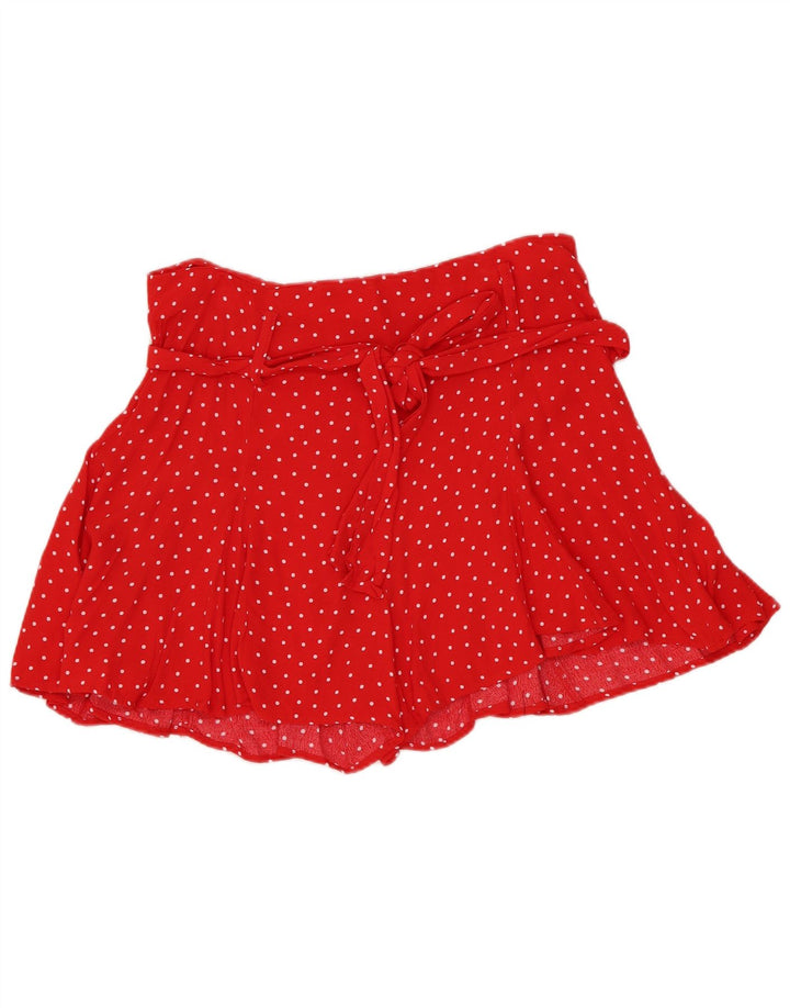 Zara Womens Mini Skirt Medium W28  Red Spotted Viscose