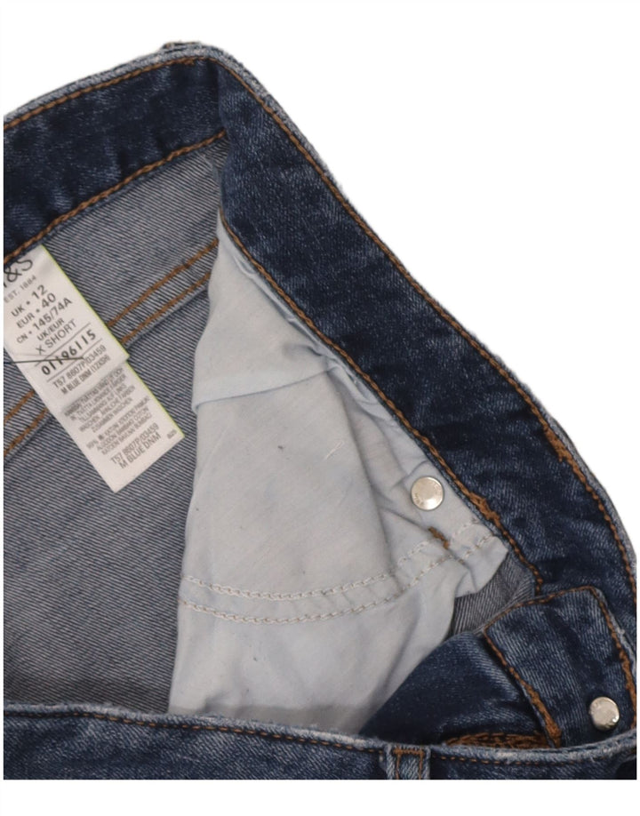 Marks & Spencer Womens Crop Slim Jeans UK 12 Medium W32 L26 Blue