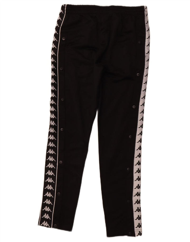 KAPPA Mens Graphic Tracksuit Trousers Joggers Small Black Polyester