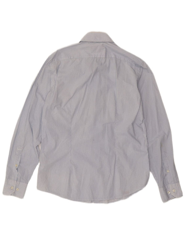 Gas Mens Shirt Large Blue Spotted Cotton