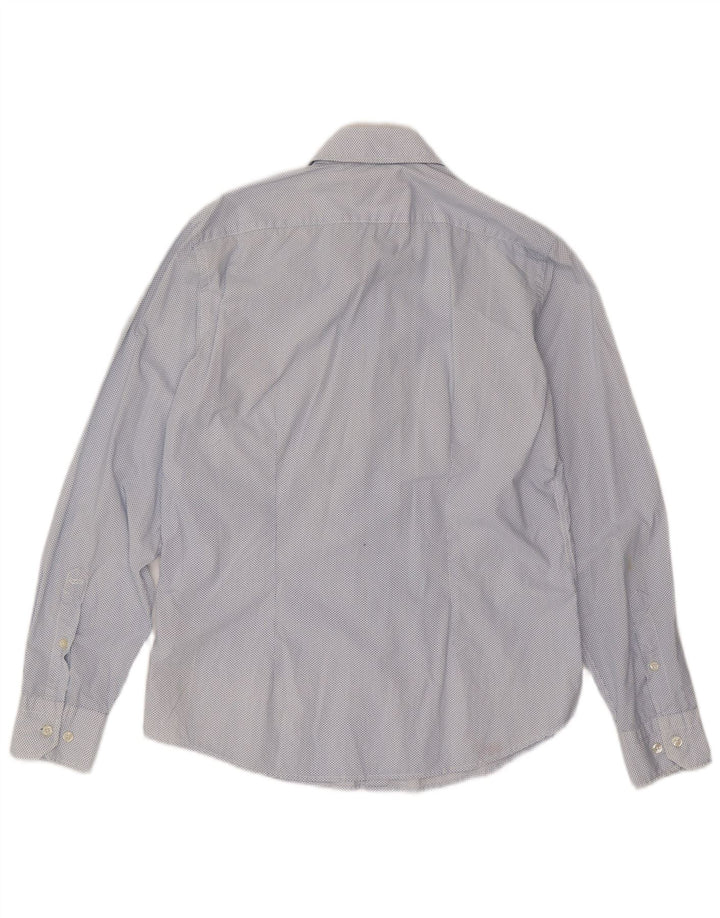 Gas Mens Shirt Large Blue Spotted Cotton