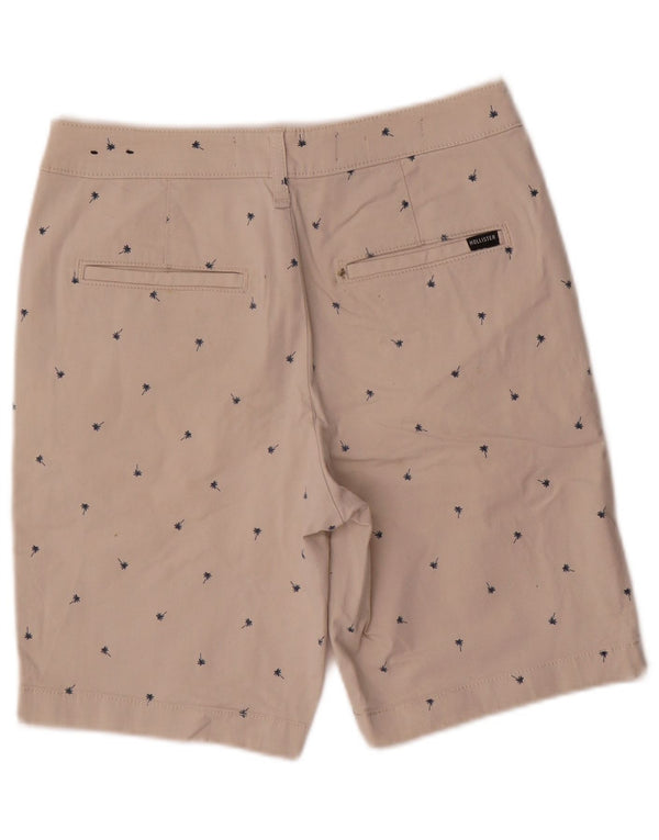 Hollister Hombre Regular Chino Shorts W26 Pequeño Algodón Floral Beige