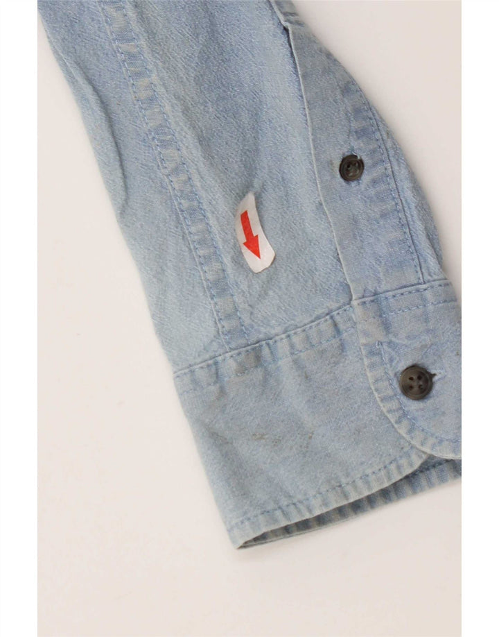 Wrangler Mens Denim Shirt Large Blue Cotton