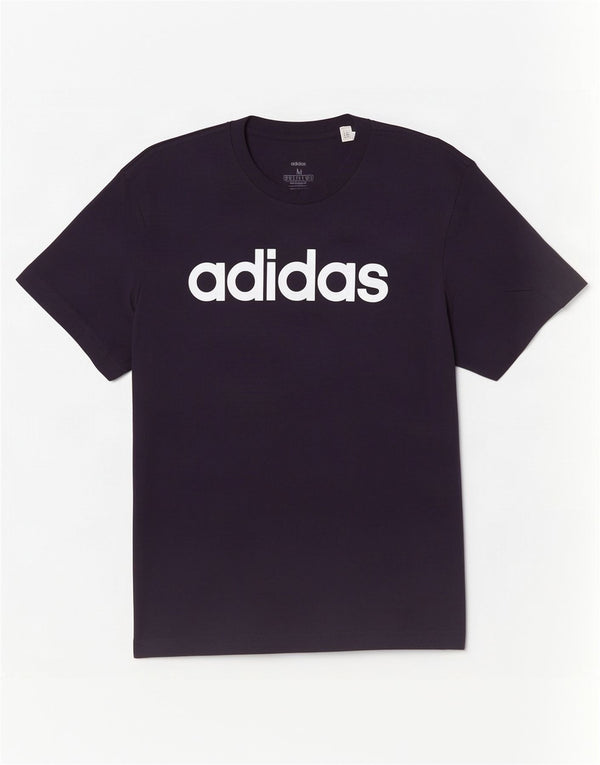 Adidas Mens Graphic T-Shirt Top Medium Navy Blue Cotton