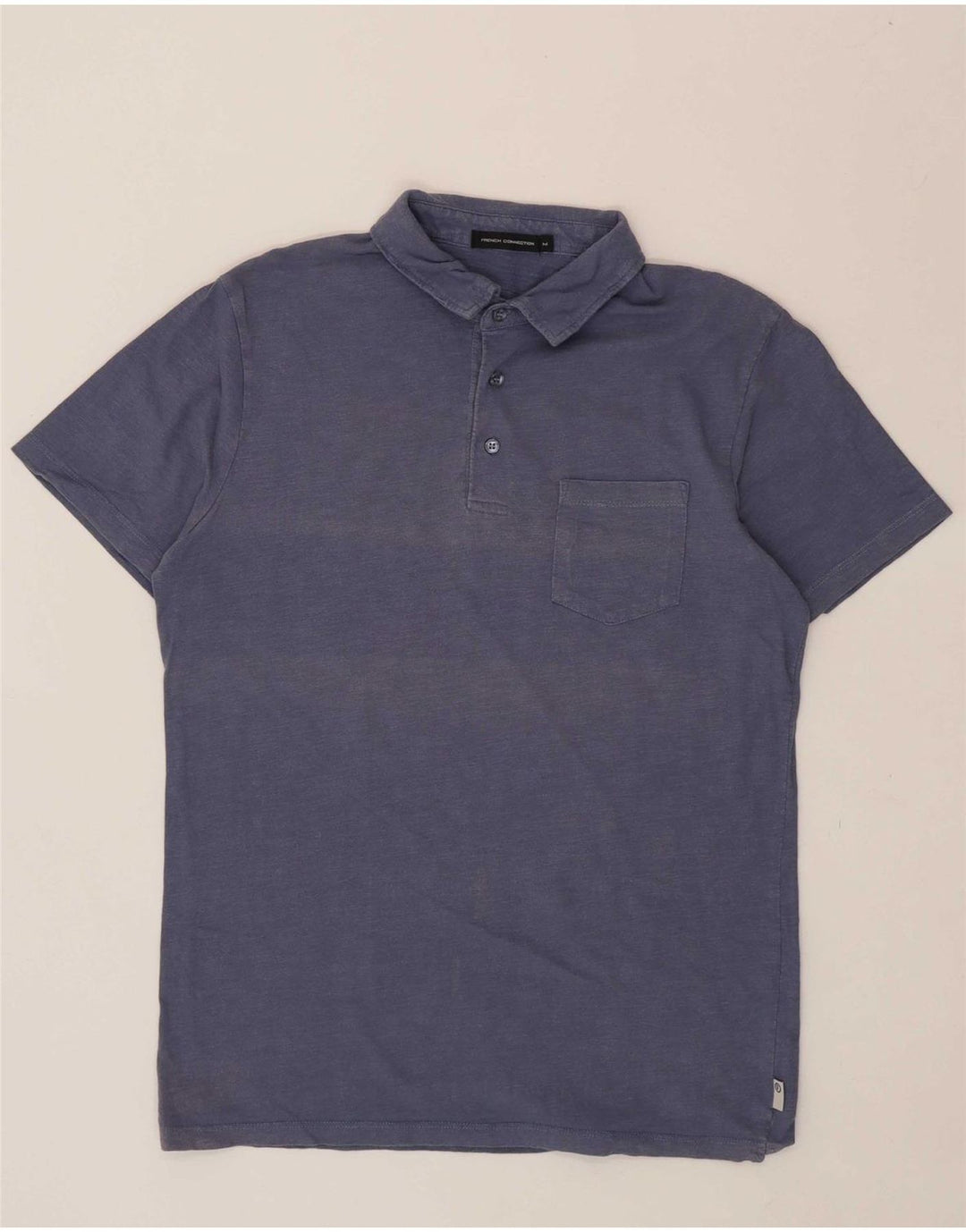 FRENCH CONNECTION Mens Polo Shirt Medium Navy Blue Cotton
