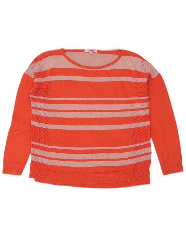 White Stuff Dame Boat Neck Jumper Sweater UK 10 Small Orange Striped