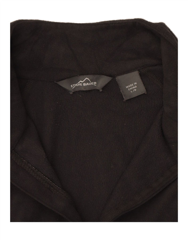 EDDIE BAUER Mens Zip Neck Fleece Jumper Large Grey Polyester Vintage Eddie Bauer and Second-Hand Eddie Bauer from Messina Hembry 