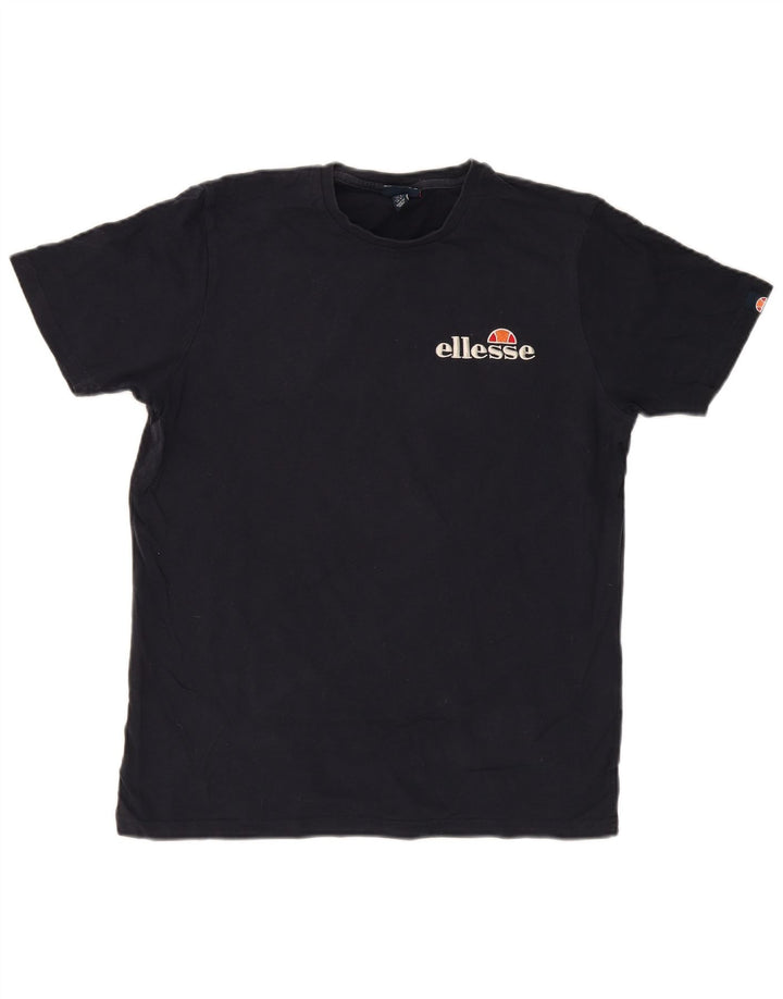 ELLESSE Mens T-Shirt Top Large Navy Blue Cotton