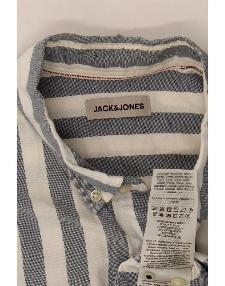 Jack & Jones kortærmet herreskjorte mellemblå stribet bomuld