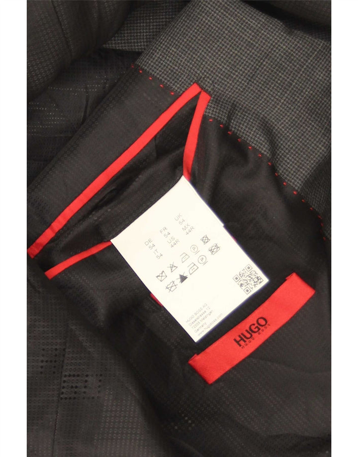 Jaqueta Blazer Masculina Hugo Boss com 2 Botões EU 54 2XL Cinza Houndstooth