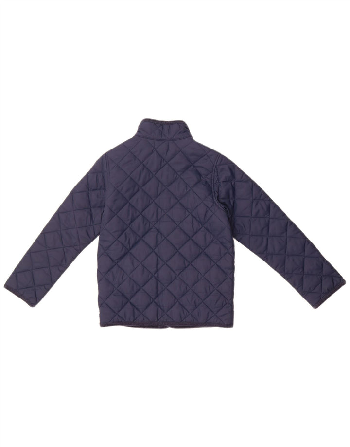 Benetton Womens Quilted Jacket UK 10 Small Navy Blue