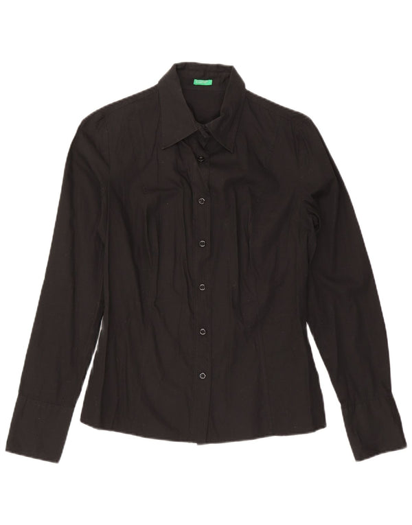 Camicia da donna Benetton UK 12 cotone medio nero
