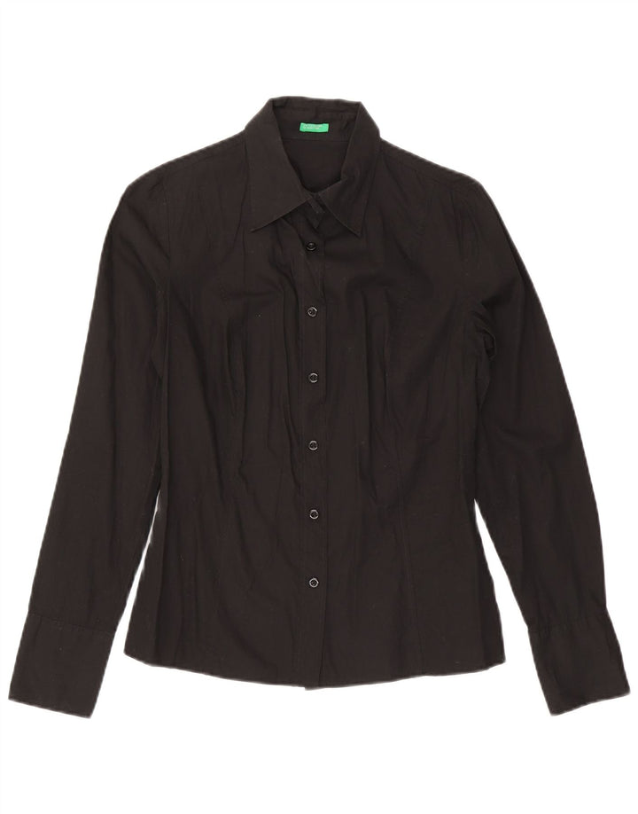 Camicia da donna Benetton UK 12 cotone medio nero