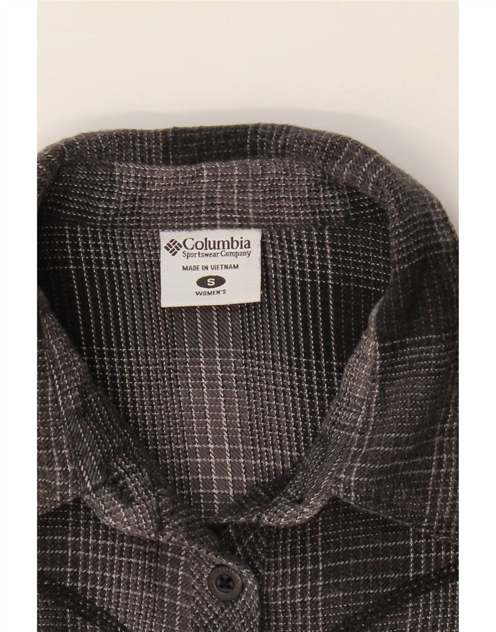 COLUMBIA Womens Shirt UK 10 Small Grey Check Cotton Vintage Columbia and Second-Hand Columbia from Messina Hembry 