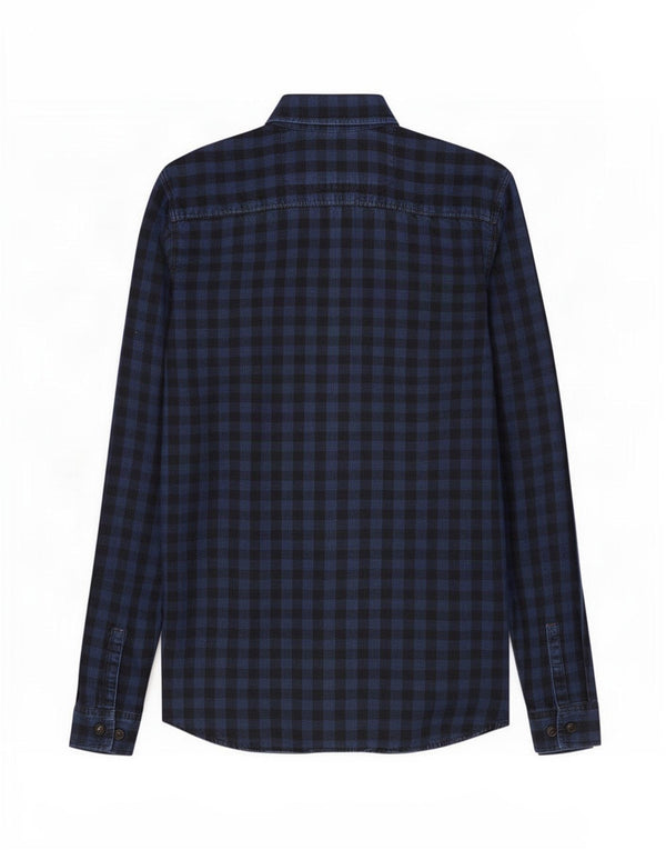 Cămașă de lucru pentru bărbați Jack & Jones, mică, din bumbac vichy, albastru bleumarin