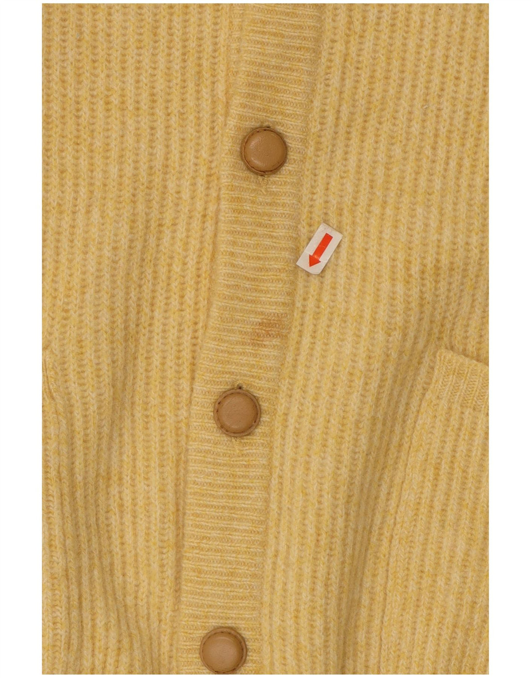 Vintage Mens Cardigan Sweater Medium Yellow Virgin Wool