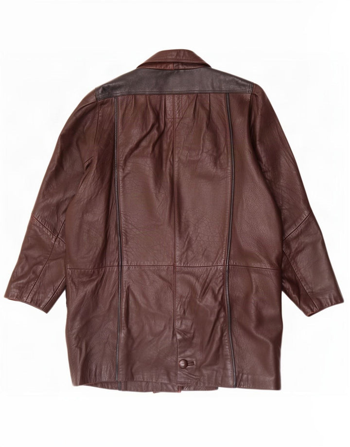 Sardar Manteau en cuir surdimensionné pour femme UK 16 Large Marron