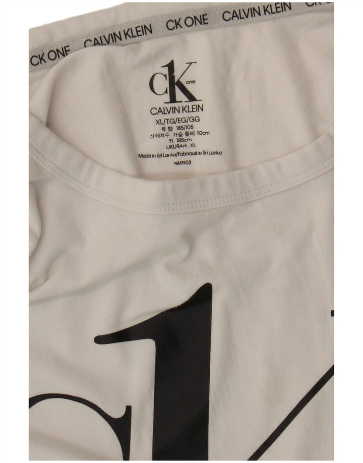 Calvin Klein Mens Graphic T-Shirt Top XL White