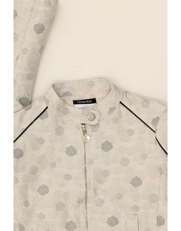 CARACTERE Girls Bomber Jacket 5-6 Years Grey Spotted Cotton Vintage Caractere and Second-Hand Caractere from Messina Hembry 
