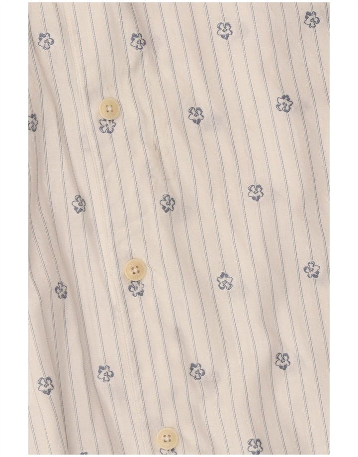 Ted Baker Mens Short Sleeve Shirt Size 3 Medium White Striped Cotton
