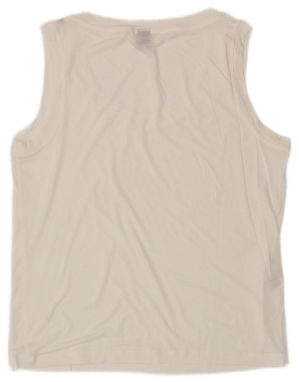 Stefanel Damevest Top UK 14 Medium White Lyocell