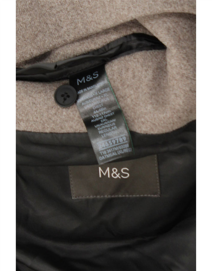 Marks & Spencer Herre Overfrakke UK 42 XL Brun Polyester