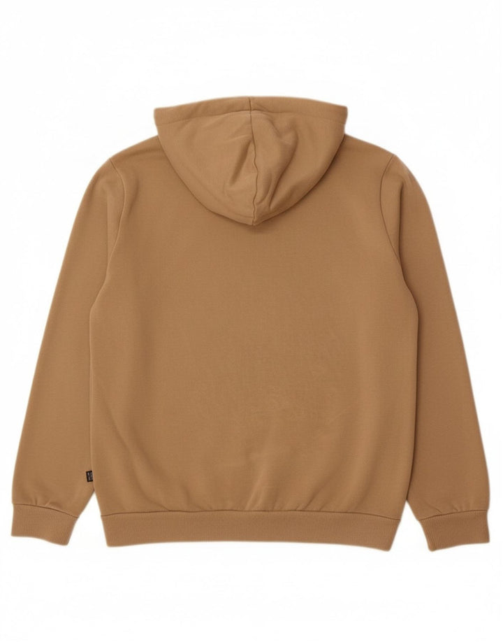 PUMA Mens Hoodie Jumper Small Beige Cotton