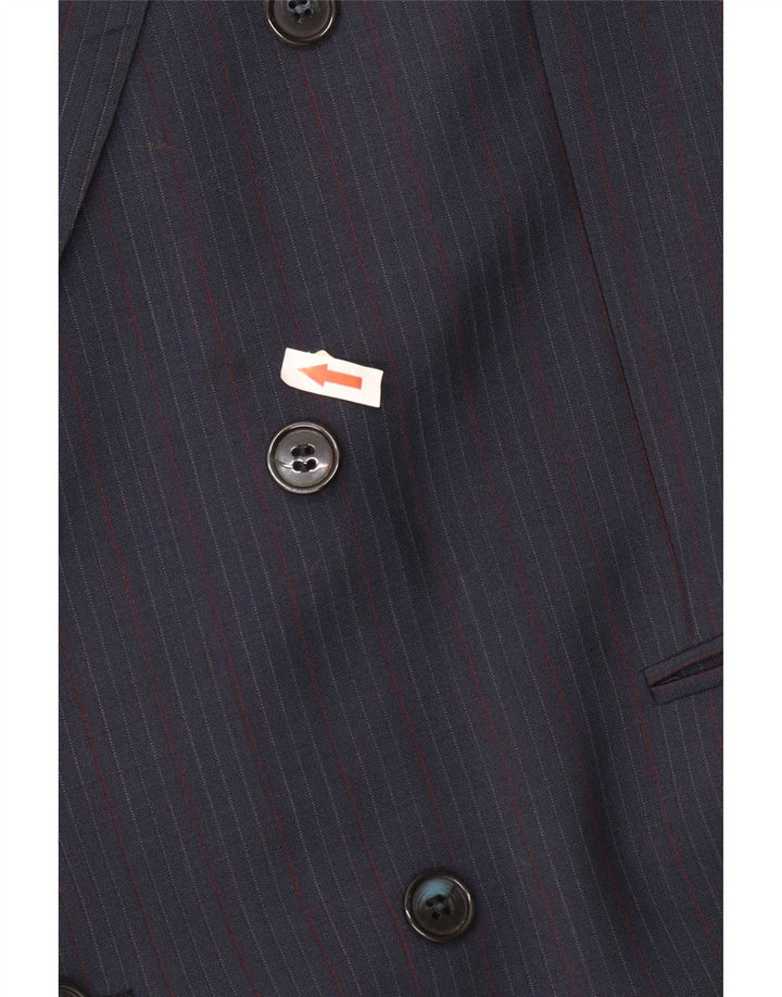 Giacca blazer doppiopetto da uomo Monti IT 56 3XL Lana a righe blu navy