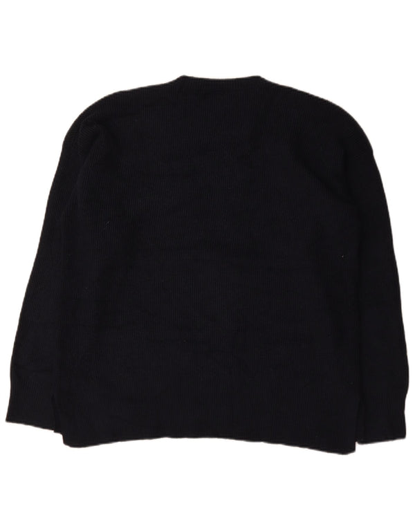 Maglione maglione girocollo da uomo Marks & Spencer grande in viscosa blu navy