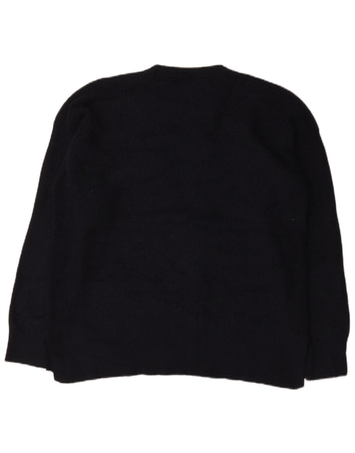 Marks & Spencer Mens Crew Neck Jumper Sweater Large Navy Blue Viscose