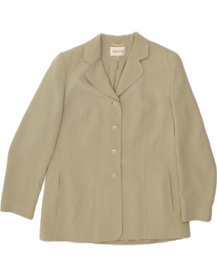 EASTEX Womens 4 Button Blazer Jacket UK 16 Large Beige Polyester Vintage Eastex and Second-Hand Eastex from Messina Hembry 