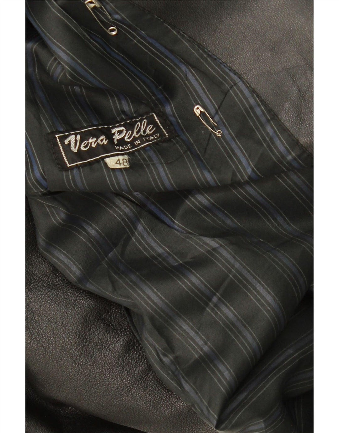 VINTAGE Womens Leather Jacket IT 48 XL Black Leather Vintage Vintage and Second-Hand Vintage from Messina Hembry 