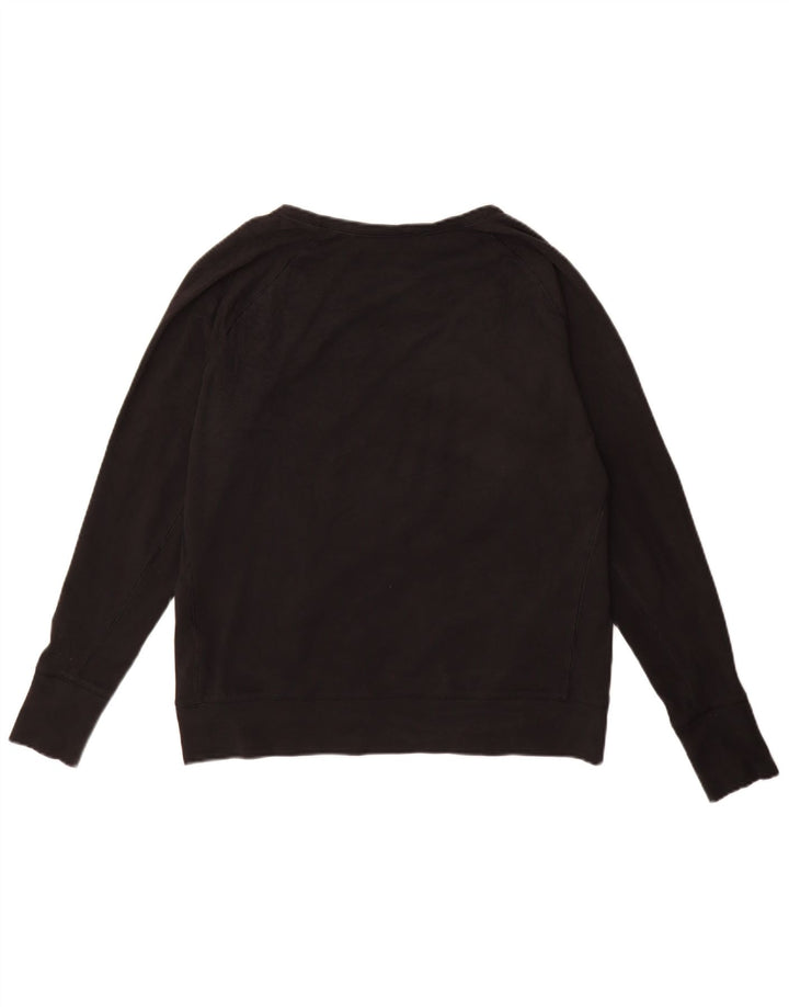 NIKE Womens Dri Fit Graphic Oversized Sweatshirt Jumper UK 14 Medium Black